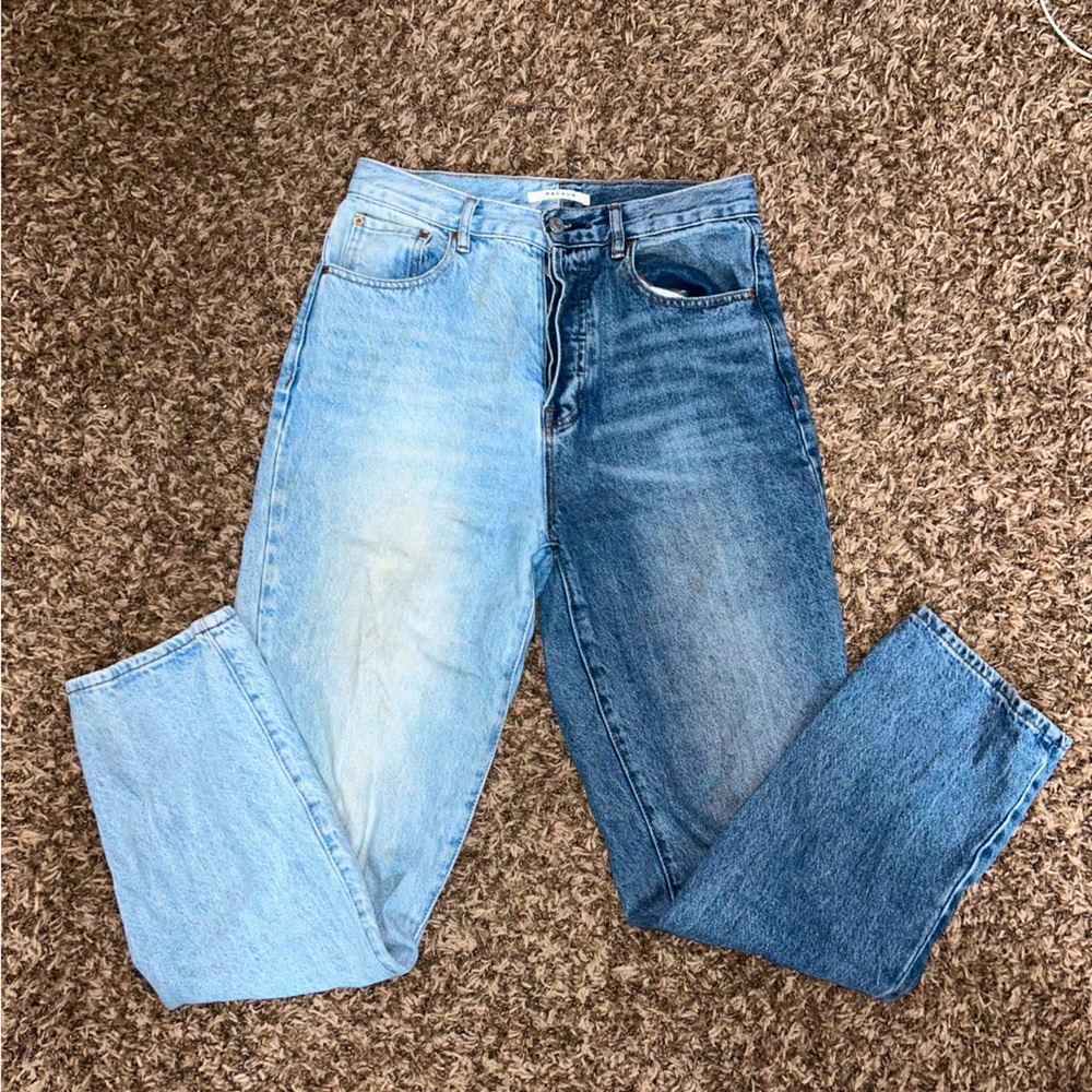Pacsun Two Tone Denim High waisted Dad jean